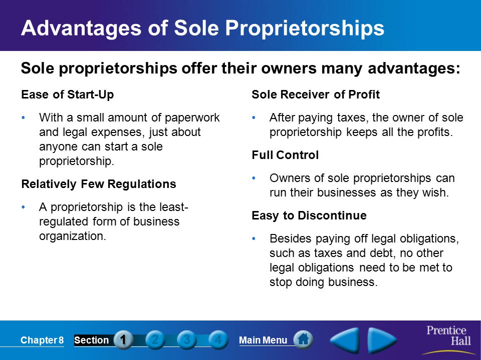 Five Advantages of a Sole Proprietorship